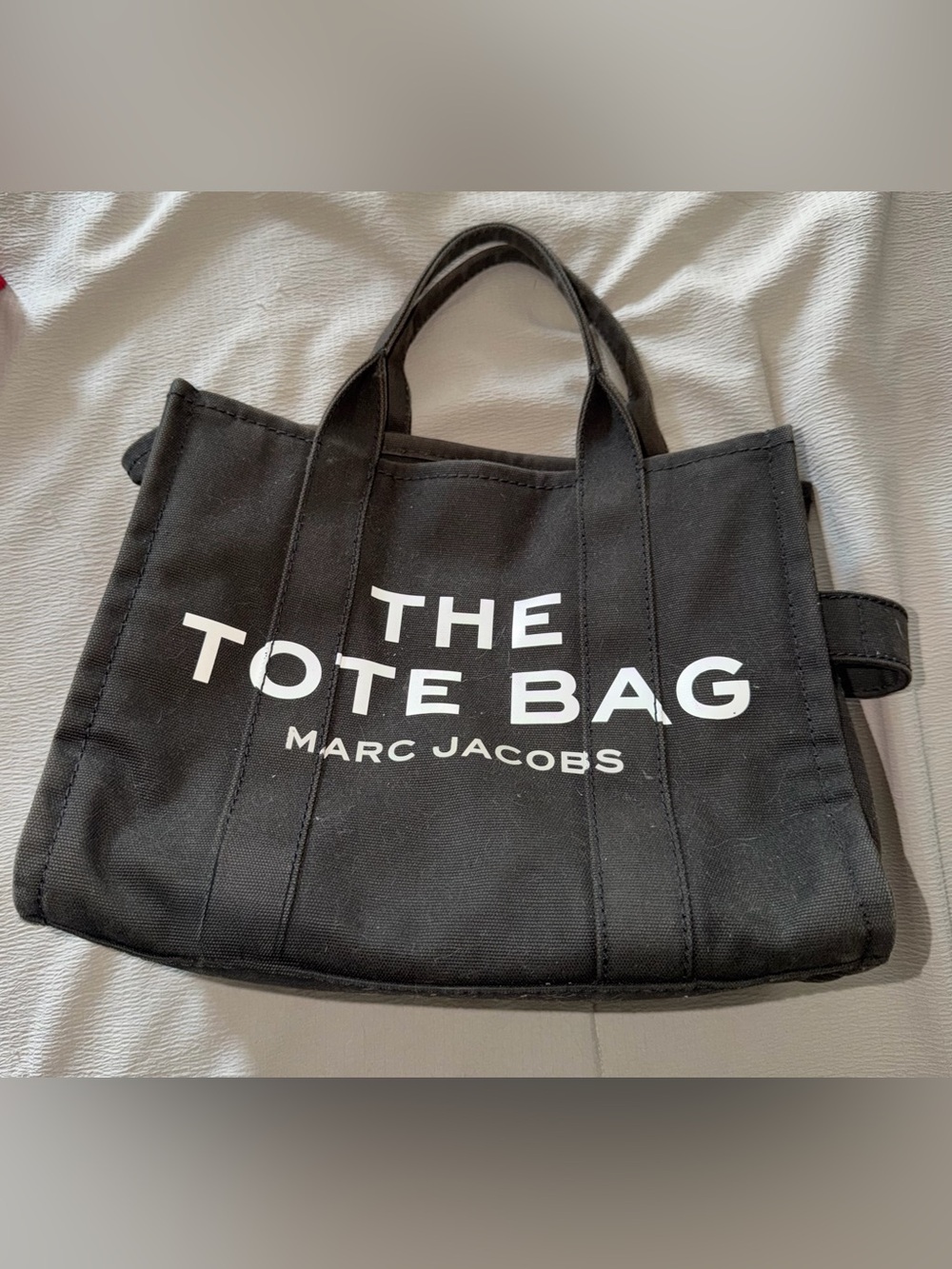 Marc Jacobs Black Canvas Tote with White Logo